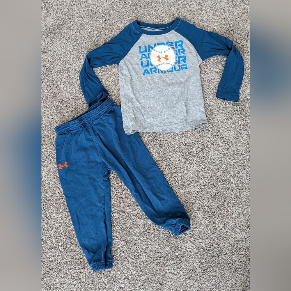 Under Armour Boys Teal/Gray Set Size 24 Months
